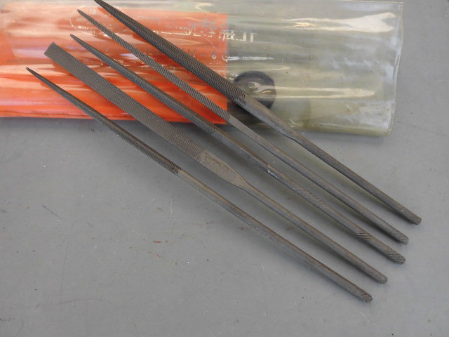 90s old goods fly Wrigley assorted files 5-piece set plastic files Mini group files DIY grinding rest files