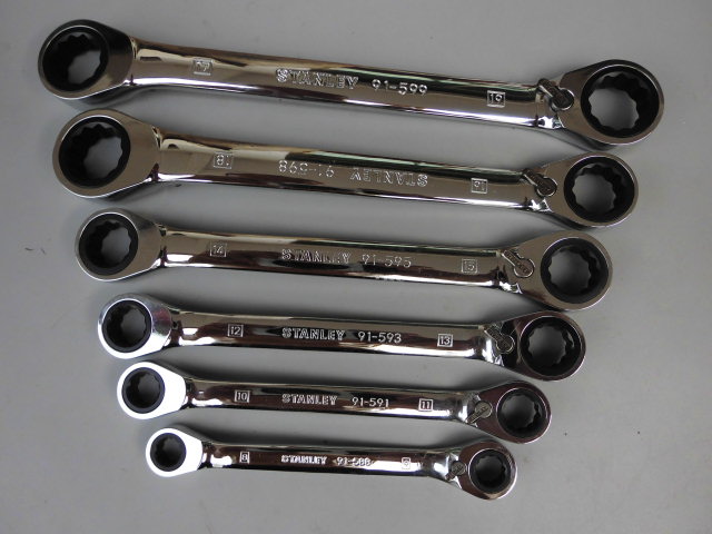 STANLEY HISTORY DANLEY MALE Finely Polished Two-way Ratchet Wrench 6 Pieces Double Head Quick Wrench 94-402