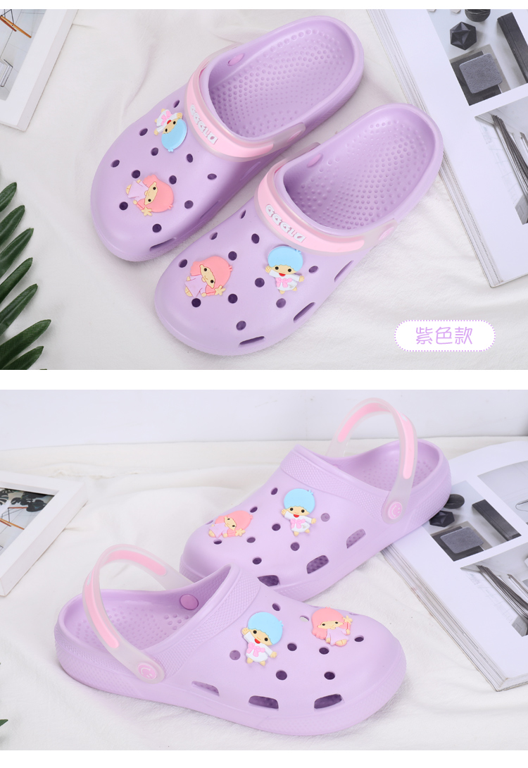 Giày mùa hè nhẹ lỗ giày nữ chống trượt dép đi biển Baotou phụ nữ mang thai nữ y tá dày đáy dép đa năng - Dép bán dép nữ đẹp
