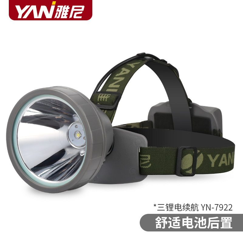 Yani 7922LED headlight strong light long-range yellow bald head lamp fishing T6 outdoor mine lamp head-mounted flashlight