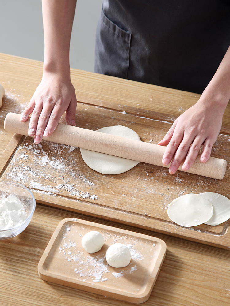 Household rolling pin Solid wood dumpling skin Rolling pin Large rolling pin Baking tool Rolling pin stick surface paint-free