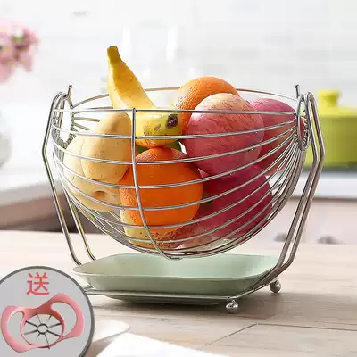 Creative fruit plate Nordic style 304 non stainless steel fruit basket modern living room household storage fruit Basin