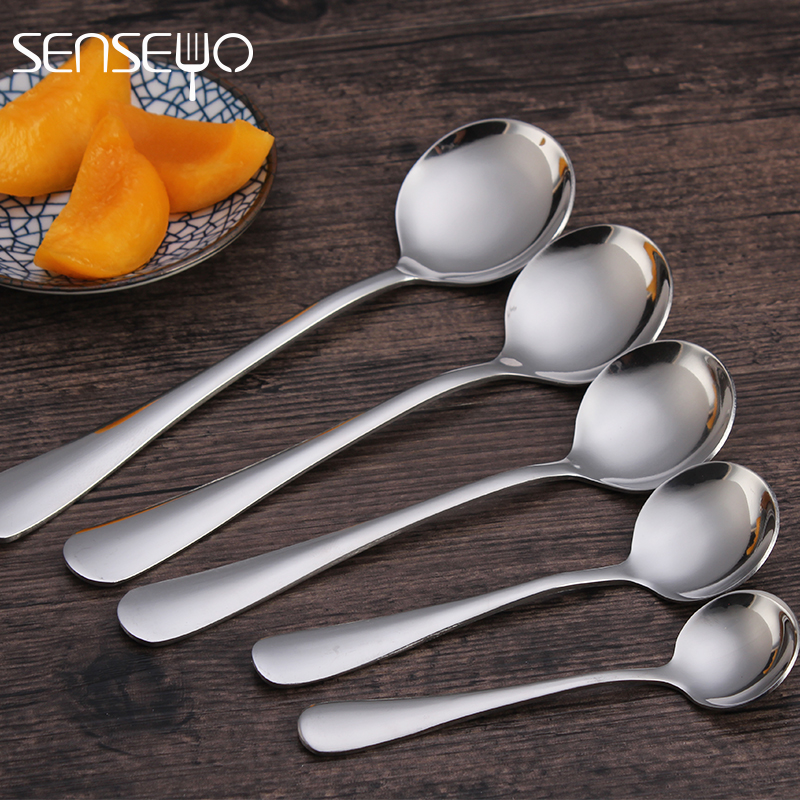 senseyo thickened stainless steel spoon Rice spoon Soup spoon spoon stirring spoon Children's small spoon Dessert round spoon