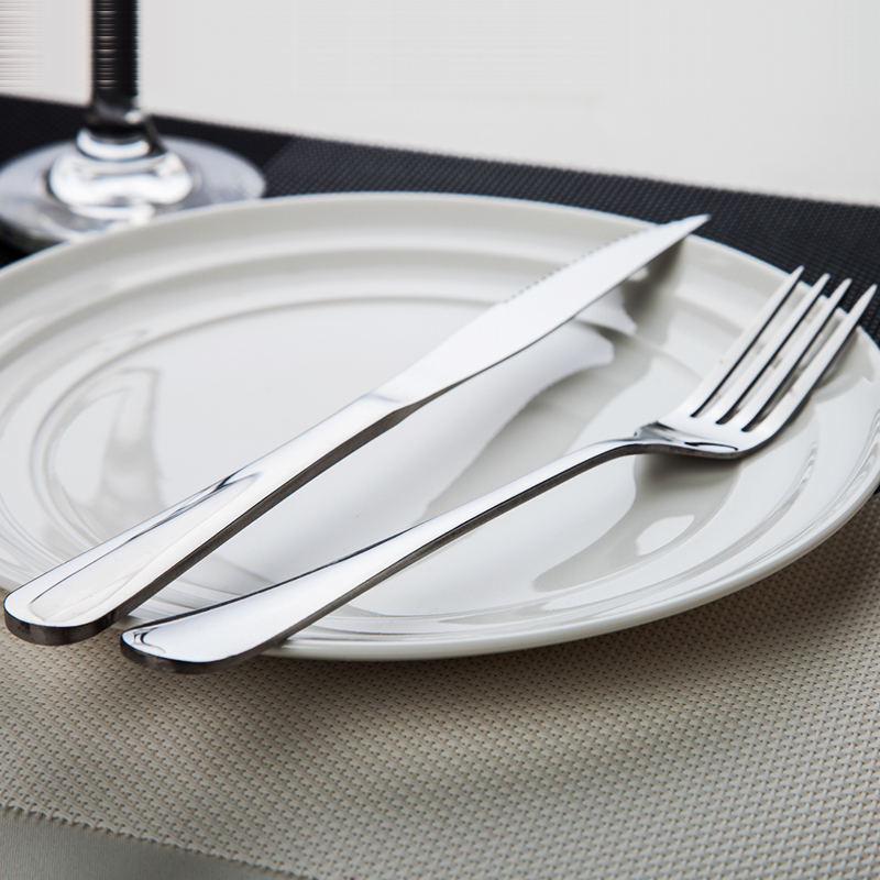 Senseyo western - style food tableware suit stainless steel steak knife and fork spoon, western knife and fork meal not rust round head dao