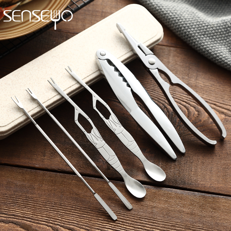 Crab eating tool Crab eightpiece crab removing tool Crab pliers Scissors Peeling hairy crab