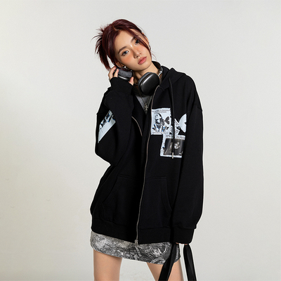 taobao agent YEP Spring autumn sweatshirt, design hoody, jacket with zipper, American style, trend of season