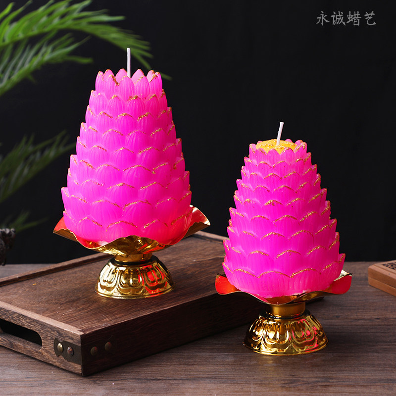 Lotus candle lotus lamp lotus light lotus candle Xu May lamp for blessing light Drift lamp floating water lotus lamp Home ghee lamp