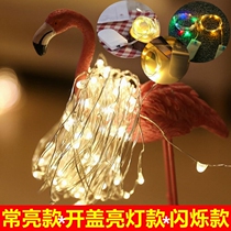 Button battery copper wire light string cake flower decoration luminous color lamp gift box open cover light flashing small light string