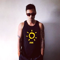 Yu Wenle Tide thương hiệu cotton thoáng khí mồ hôi vest rộng kích thước bãi biển vest thể thao cản trở vest nam - Áo vest cotton áo ba lỗ nam form rộng
