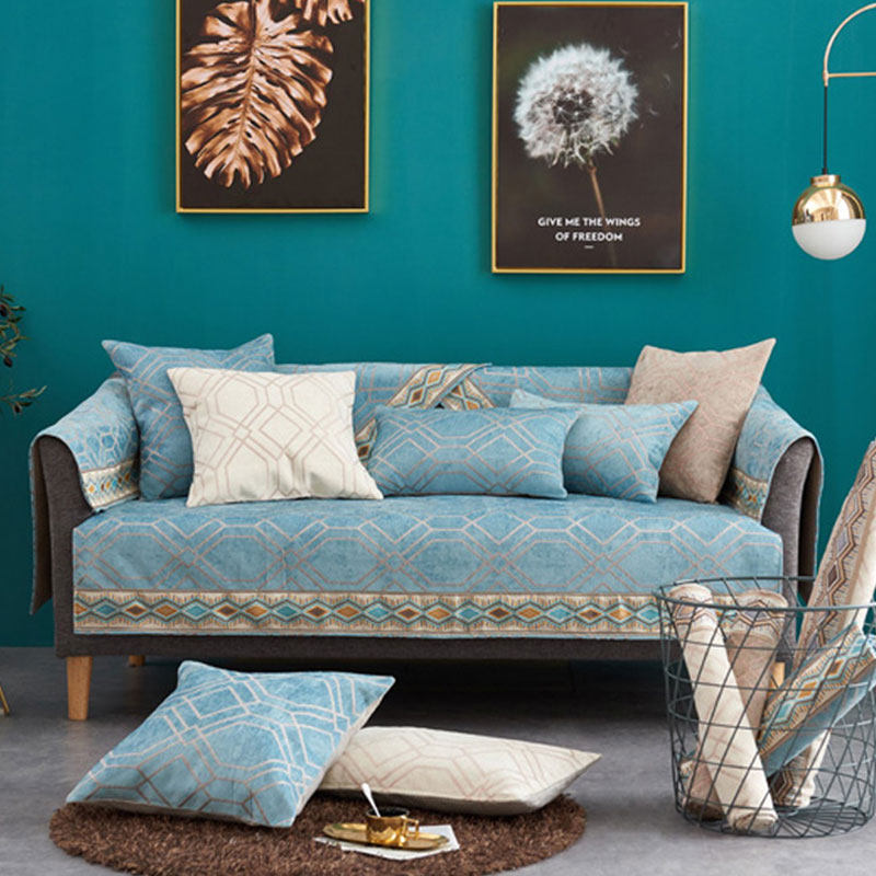 Sofa cushion all season universal swastika with anti-slip snow Neil cushions New Chinese style minimalist modern sofa cover scarves