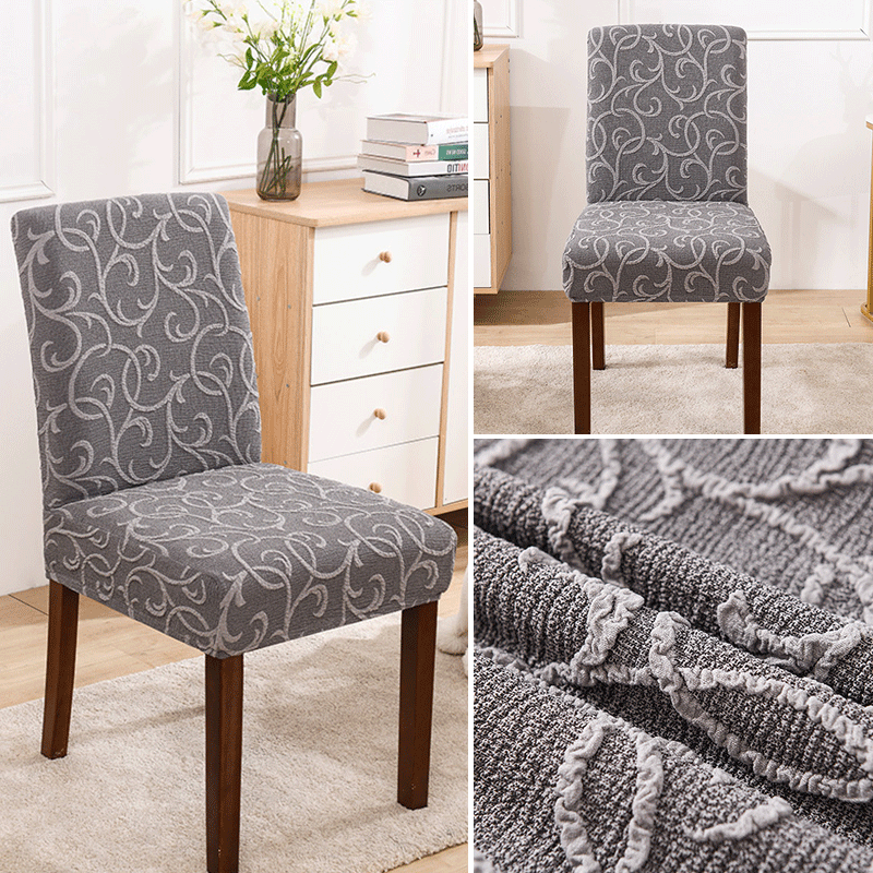 Embossed jacquard plus thick dining chair cover home non-slip stretch universal one-piece backrest integrated chair cover