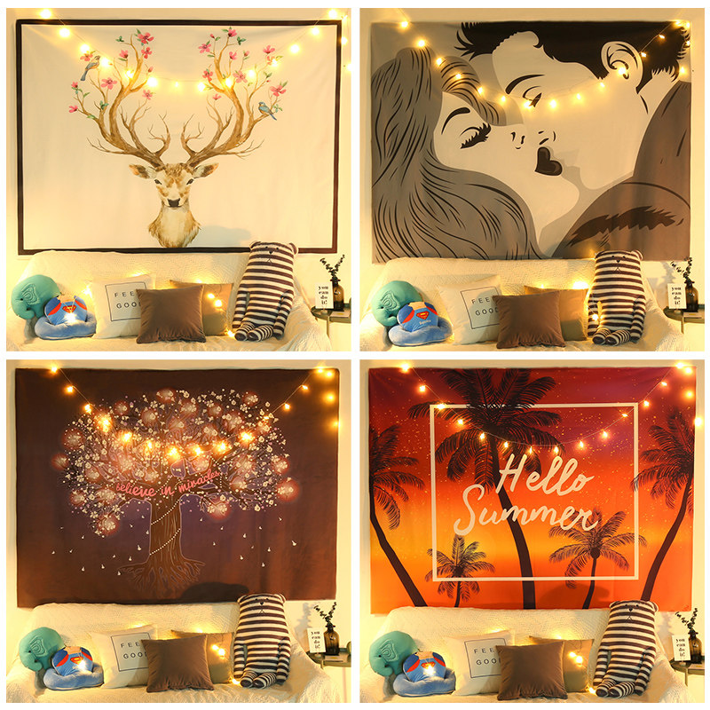 Background cloth ins wind hanging cloth Tapestry Net red girl room dormitory decoration Bedroom bed living room decoration wall cloth