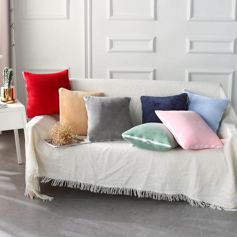 Pillow quilt dual-use Nordic solid color two-in-one lunch break blanket pillow office lunch break artifact car quilt