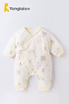 Tongtai newborn newborn baby clothes autumn and winter pure cotton padded clothes warm jumpsuit thickened monk clothes