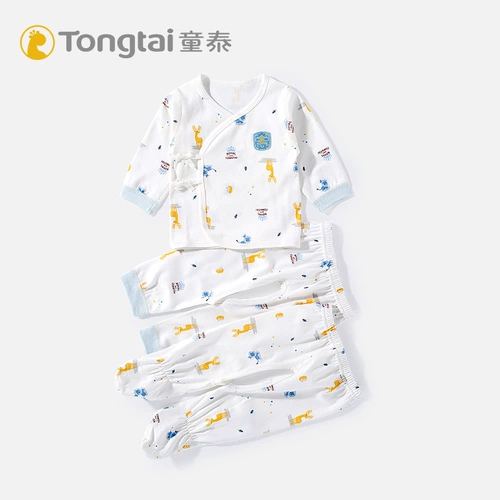 童泰 Детский комплект для новорожденных подходит для мужчин и женщин для девочек, демисезонное нижнее белье, пижама, 3 предмета, 0-2 мес.