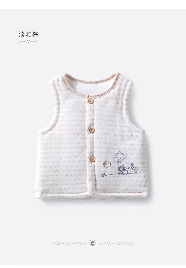 Áo thun cotton mở mùa thu và mùa đông dày vest ấm 1-18 tháng nam và nữ bé sơ sinh cotton cotton shop quan ao baby