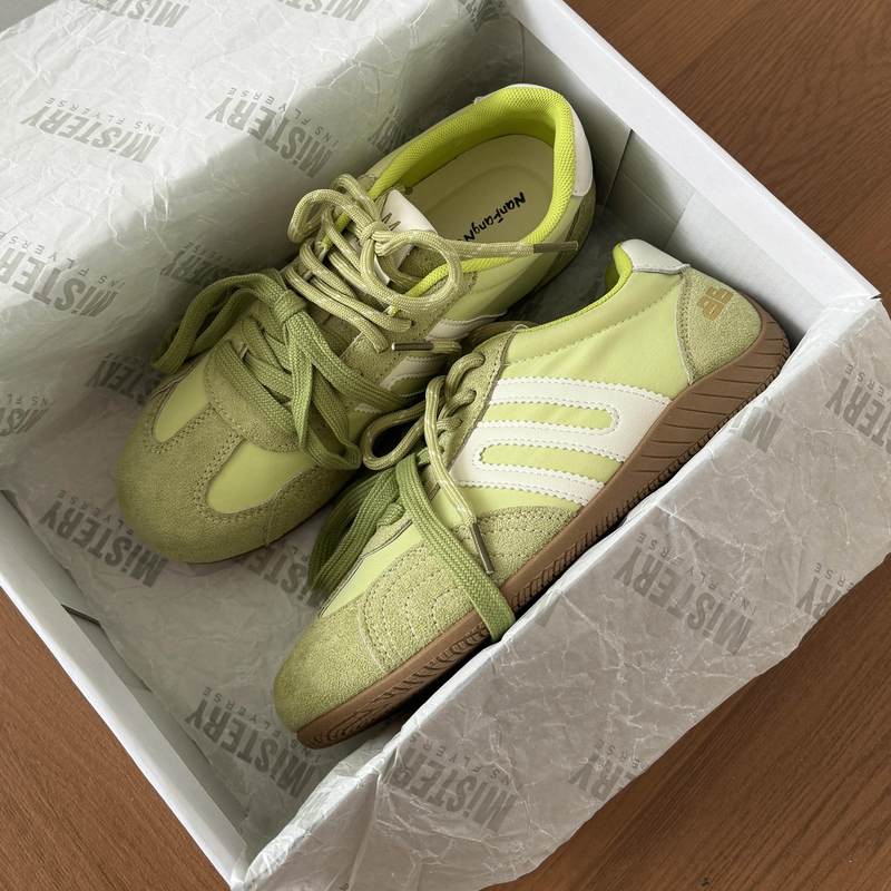 Uniity Fresh Avocado Green Retro German-Style Training Shoes New Korean-Style Thick-Soled Sports Casual Green Shoes Uniity Fresh Avocado Green Retro German-Style Training Shoes New Korean-Style Thick-Soled Sports Casual Green Shoes