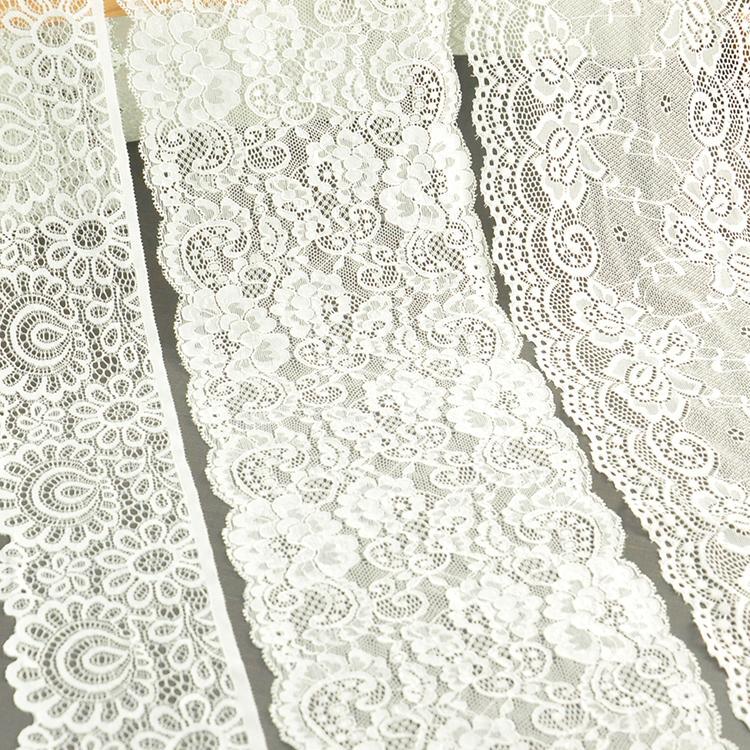 White Wide-Edged Elastic Lace Trim DIY Handmade Hair Accessories, Skirt Hem Splicing, Lingerie, Sun Protection Sleeve Decoration