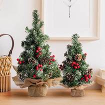 Small Christmas tree home mini desktop ornaments 2023 new Christmas tree arrangement table lamp decorations