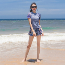 Swimsuit female 2021 new conservative student split 2020 hot spring belly cover fashion conservative boxer swimming suit