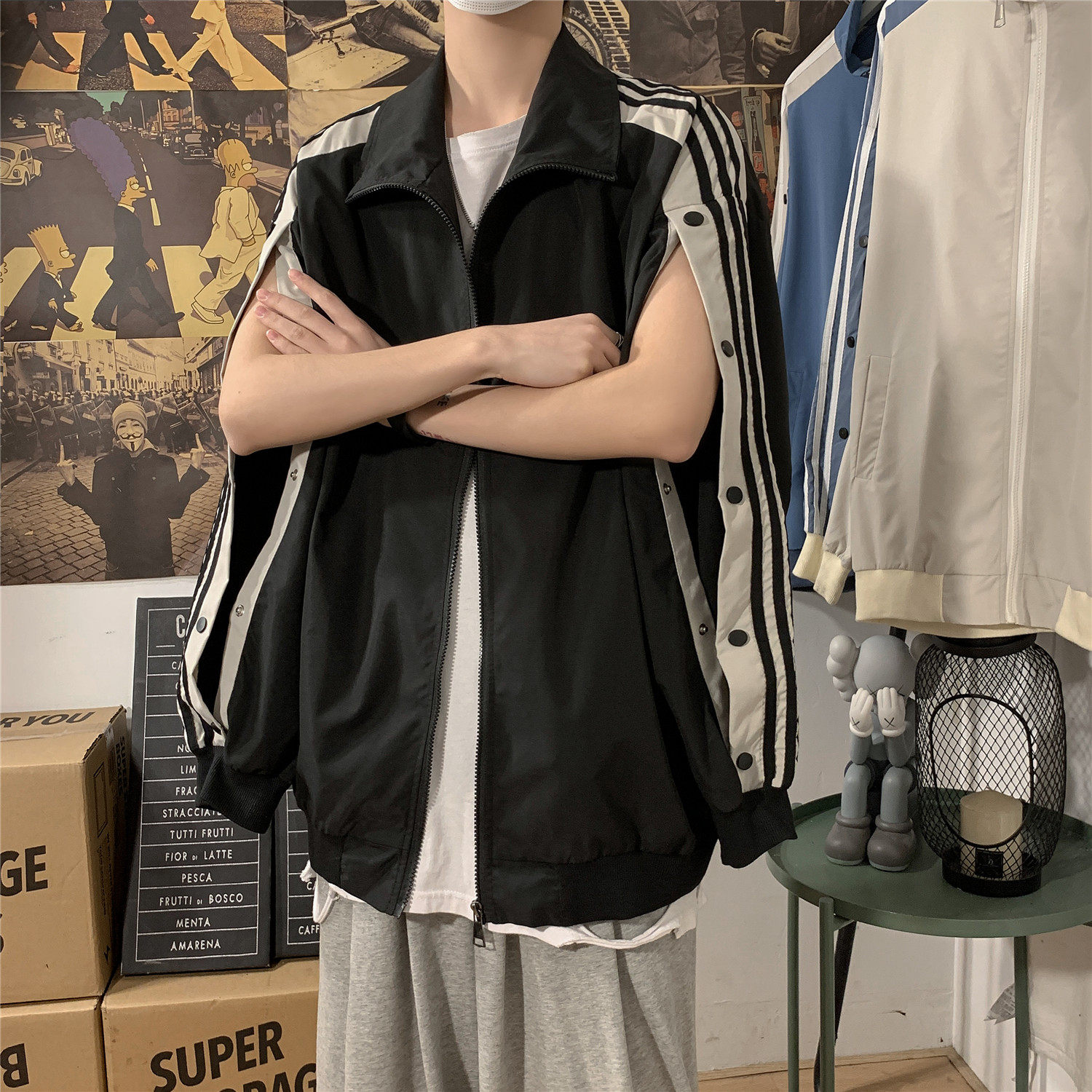 ins jacket men's summer 100 hitch ride-hailing port wind sports jacket Korean version trend easy sun protection sunscreen dresses