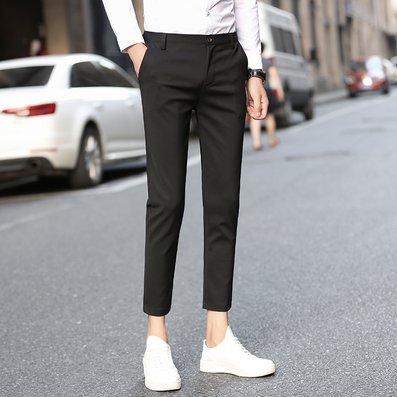 Autumn nine-point pants men's slim suit pants small feet 9-point trousers men's casual Hong Kong style pants men's Korean version of the trend