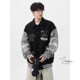 V37 Осенняя куртка для влюбленных, в американском стиле, с вышивкой