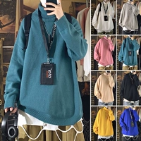 Осенний трендовый трикотажный брендовый цветной свитер для влюбленных для отдыха для школьников, оверсайз