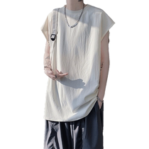 Sleeveless vest T-shirt for boys 2024 summer thin American fashion brand sports oversize large size versatile vest