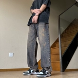 Летние джинсы, штаны, в американском стиле, свободный прямой крой