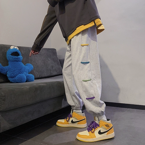 Осенние трендовые штаны для школьников, коллекция 2021, оверсайз, в корейском стиле, свободный прямой крой