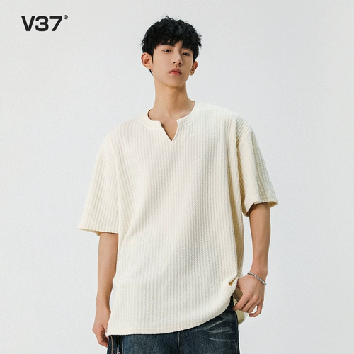 V37 Летняя свежая футболка с коротким рукавом, комплект для отдыха, изысканный стиль, оверсайз