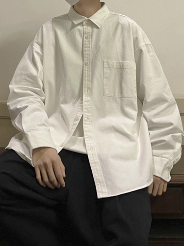 Рубашка, куртка, в американском стиле, оверсайз