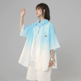 Тонкая рубашка, сексуальная куртка для влюбленных, градиент, оверсайз