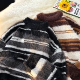 V37 Базовый демисезонный трикотажный свитер для влюбленных, высокий воротник, в американском стиле