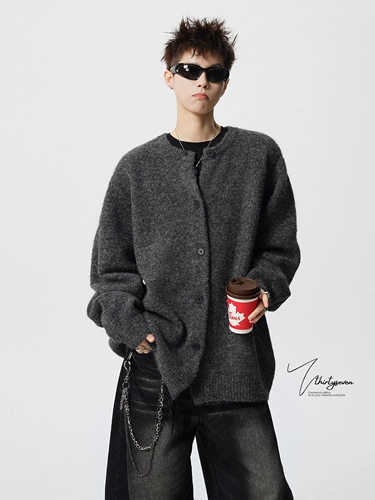 V37 Кардиган, осенний демисезонный цветной трикотажный свитер, в американском стиле