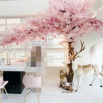 Simulation net celebrity cherry blossom tree wishing tree Fake tree Large living room hotel decoration fake flower peach blossom tree Wedding prop tree