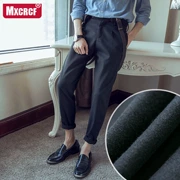 Mùa thu và mùa đông dày quần lỏng Anh thanh niên Quần dài giản dị yếm thủy triều Chân nam phiên bản Hàn Quốc của các nghi phạm