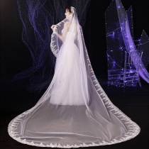 Korean bride long 3 m lace long tailing head yarn big drag wedding wedding theme tour shoot super Xiansen series