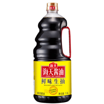 海天鲜味生抽1.9L大桶装家用炒菜凉拌菜酿造调味品酱油比1.28实惠