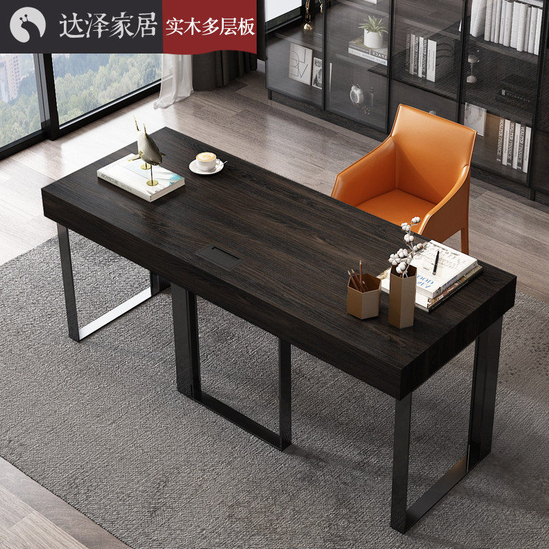 Solid Wood Desk Light Extravagant Desk Desk Desk Book Room Bookcase Furniture Suit Combined Desktop Computer Desk-lined