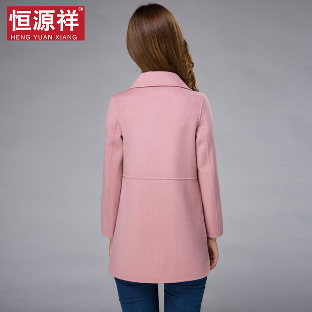 {Clearance} Hengyuanxiang woolen coat for women wool spring mid-length Nizi double-sided coat red woolen coat for women