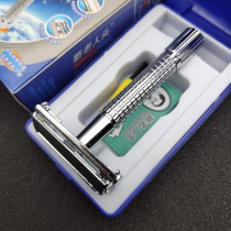 Old man head unscrew type manual razor Mens vintage razor imported double-sided stainless steel blade with storage box