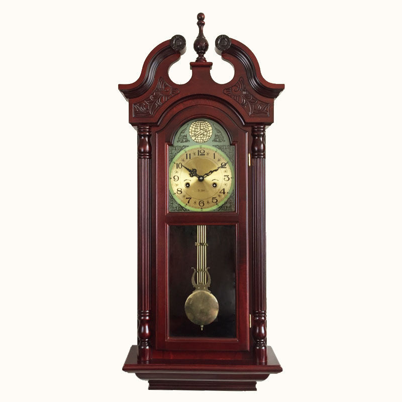 New Whirlpool * mechanical upper-stringed vintage retro solid wood hanging bell American Chinese style of the hour clockwork when the clock is a bell