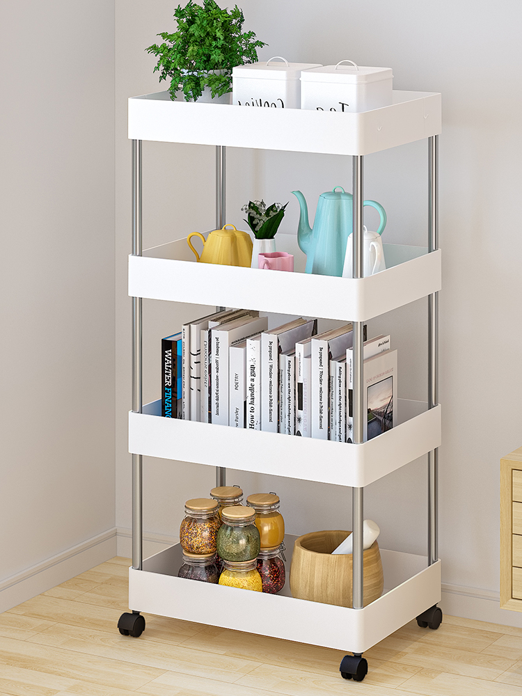 Shelf Floor-to-ceiling bedroom kitchen trolley Powder room storage shelf Removable bathroom wheeled shelf