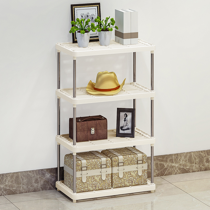 Sorno shelf Kitchen layer plastic landing storage shelf Bathroom living room arrangement shelf four floors