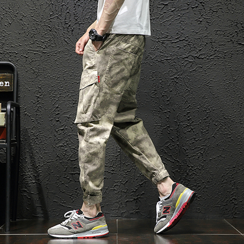 European and American retro Ami Khaji desert camouflage overalls men's loose large size hip-hop beam pants casual military pants