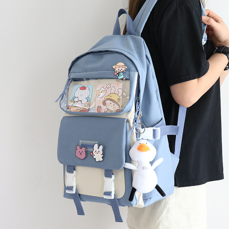 High school schoolbag female Korean version Harajuku ulzzang lightweight waterproof primary school junior high school cute backpack large capacity