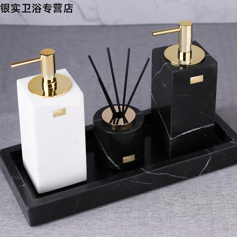 Marble Cilanlavender Bottles Hand Wash Liquid Bottles Entrusted Trays Three Suits Gold Sample Room Sample House Display Center Bath supplies Swing pieces