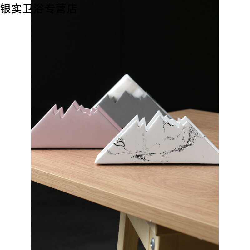 2021 Nordic Wind Ins Cement Snow Mountain Paper towels Creative Dining Room Table Napkin Rack Industrial Wind Paper Towel Rack